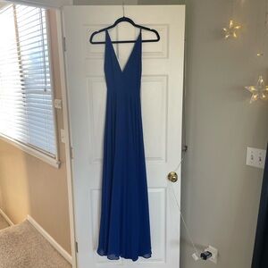 Royal Blue Side Slit Formal Dress